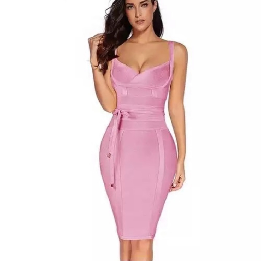 💖Pink Bandage Midi Dress💖